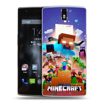 Силиконовый чехол на OnePlus One с принтом Майнкрафт Minecraft
