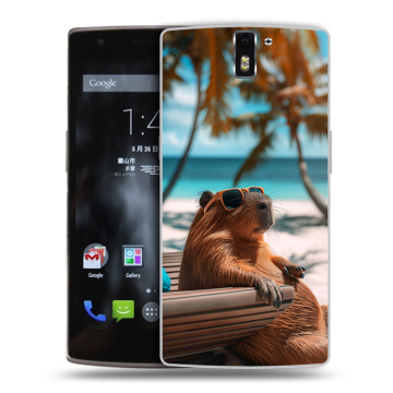 Силиконовый чехол на OnePlus One с принтом Капибара