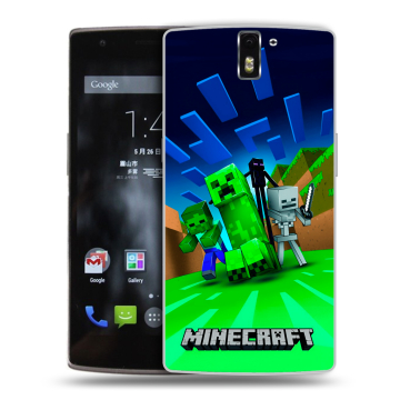 Силиконовый чехол на OnePlus One с принтом Майнкрафт