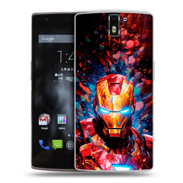 Силиконовый чехол на OnePlus One с принтом Железный человек Ironman