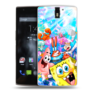 Силиконовый чехол на OnePlus One с принтом спанчбоб спанч боб