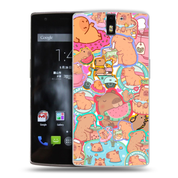 Силиконовый чехол на OnePlus One с принтом капибары