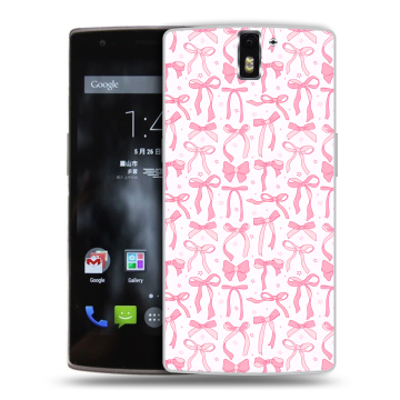 Силиконовый чехол на OnePlus One с принтом Розовые бантики