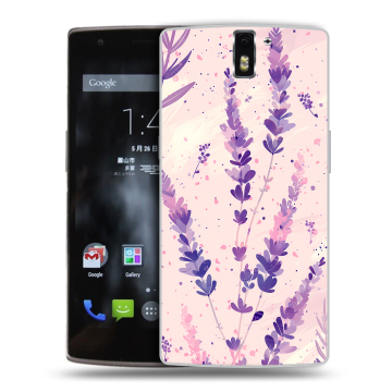 Силиконовый чехол на OnePlus One с принтом цветы лаванда