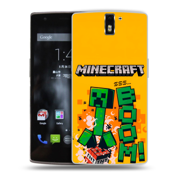 Силиконовый чехол на OnePlus One с принтом Майнкрафт Minecraft