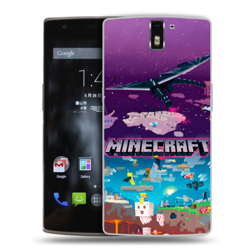 Силиконовый чехол на OnePlus One с принтом Майнкрафт Minecraft