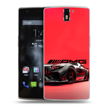 Силиконовый чехол на OnePlus One с принтом Мерседес Mercedes AMG