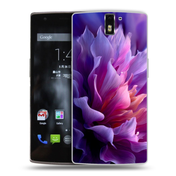 Силиконовый чехол на OnePlus One с принтом женский цветы