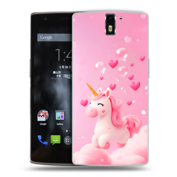 Силиконовый чехол на OnePlus One с принтом Единорог