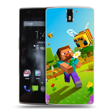 Силиконовый чехол на OnePlus One с принтом Майнкрафт Minecraft Силиконовый чехол на OnePlus One с принтом Майнкрафт Minecraft
