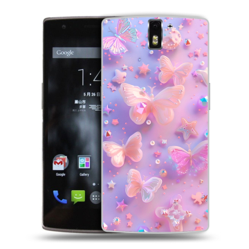 Силиконовый чехол на OnePlus One с принтом Бабочки Силиконовый чехол на OnePlus One с принтом Бабочки