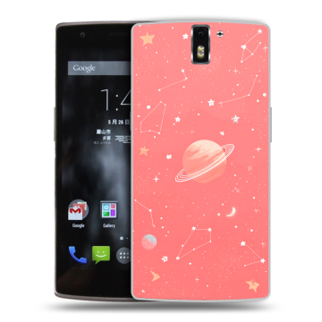Силиконовый чехол на OnePlus One с принтом Розовый космос