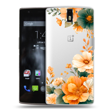 Силиконовый чехол на OnePlus One с принтом Цветы принт