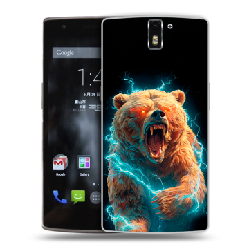 Силиконовый чехол на OnePlus One с принтом Медведь
