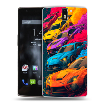 Силиконовый чехол на OnePlus One с принтом Тачки