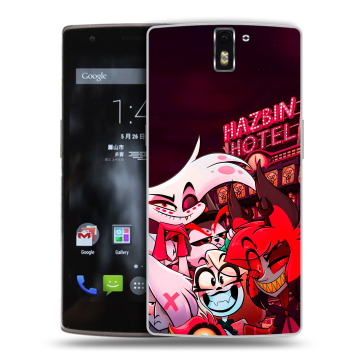Силиконовый чехол на OnePlus One с принтом Hazbin Hotel Отель Хазбин