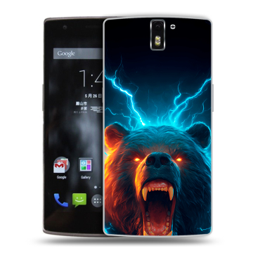 Силиконовый чехол на OnePlus One с принтом Медведь Силиконовый чехол на OnePlus One с принтом Медведь