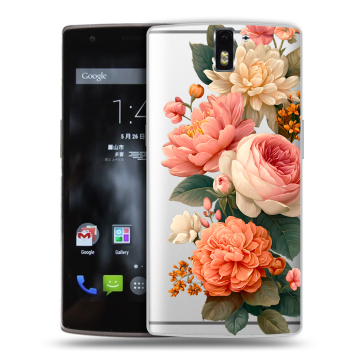 Силиконовый чехол на OnePlus One с принтом цветы Силиконовый чехол на OnePlus One с принтом цветы