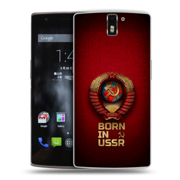Силиконовый чехол на OnePlus One с принтом Флаг Герб СССР Силиконовый чехол на OnePlus One с принтом Флаг Герб СССР