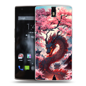 Силиконовый чехол на OnePlus One с принтом Дракон Японский