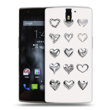 Силиконовый чехол на OnePlus One с принтом Y2K сердечки
