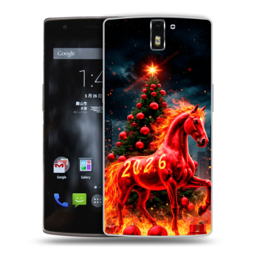 Силиконовый чехол на OnePlus One с принтом Новый год Силиконовый чехол на OnePlus One с принтом Новый год