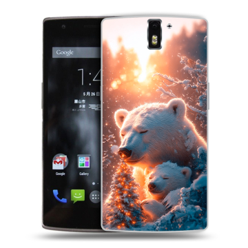 Силиконовый чехол на OnePlus One с принтом Новый год Силиконовый чехол на OnePlus One с принтом Новый год