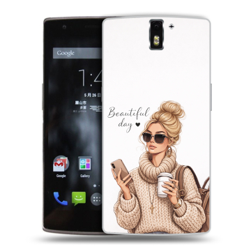 Силиконовый чехол на OnePlus One с принтом женский