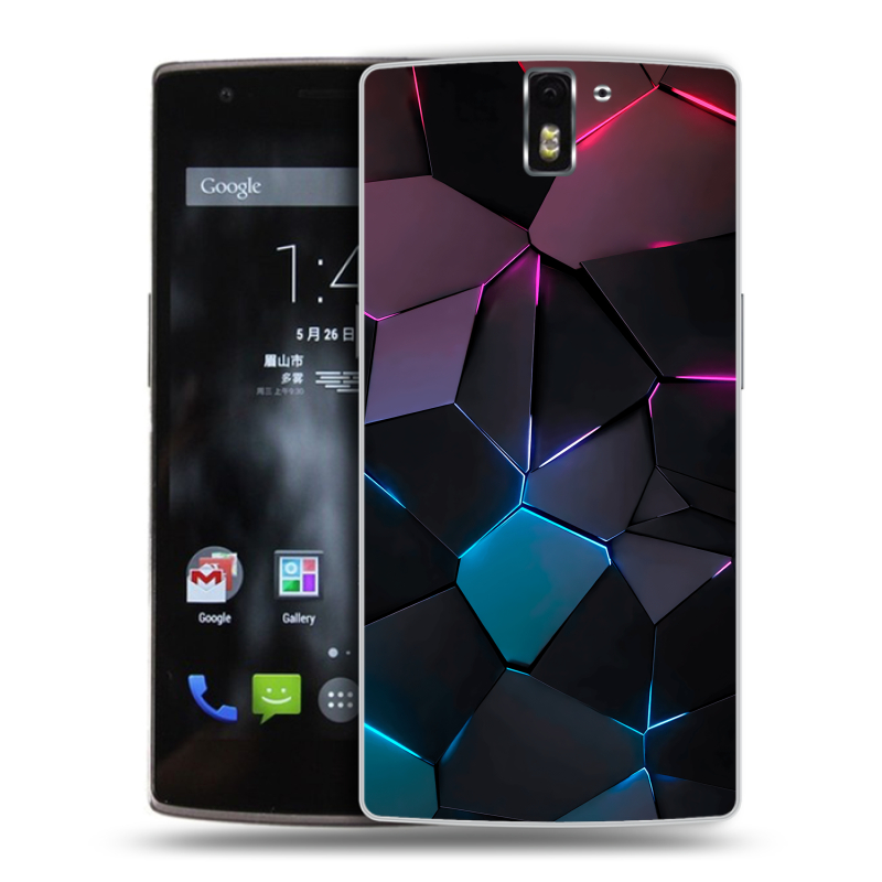 Силиконовый чехол на OnePlus One с принтом Геометрия неона Силиконовый чехол на OnePlus One с принтом Геометрия неона
