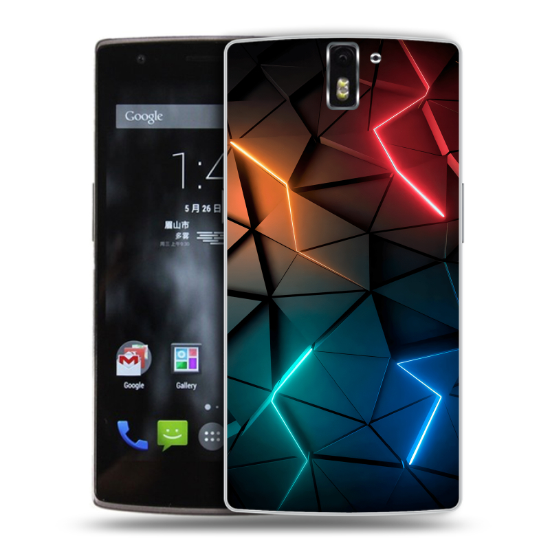 Силиконовый чехол на OnePlus One с принтом Абстракция неон Силиконовый чехол на OnePlus One с принтом Абстракция неон