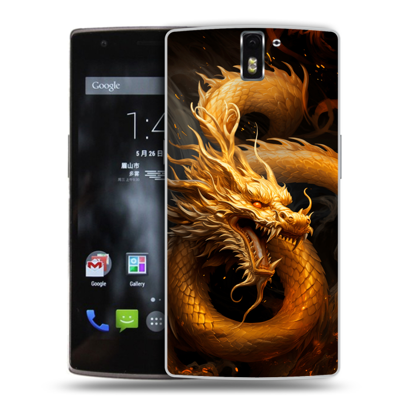 Силиконовый чехол на OnePlus One с принтом Золотой дракон Силиконовый чехол на OnePlus One с принтом Золотой дракон