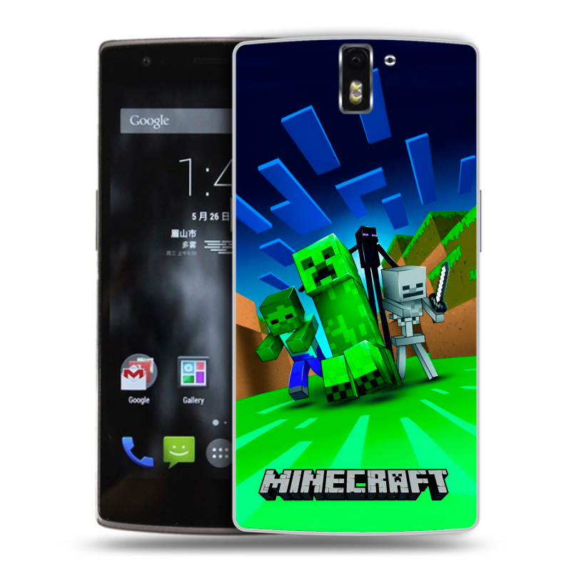 Силиконовый чехол на OnePlus One с принтом Майнкрафт Силиконовый чехол на OnePlus One с принтом Майнкрафт