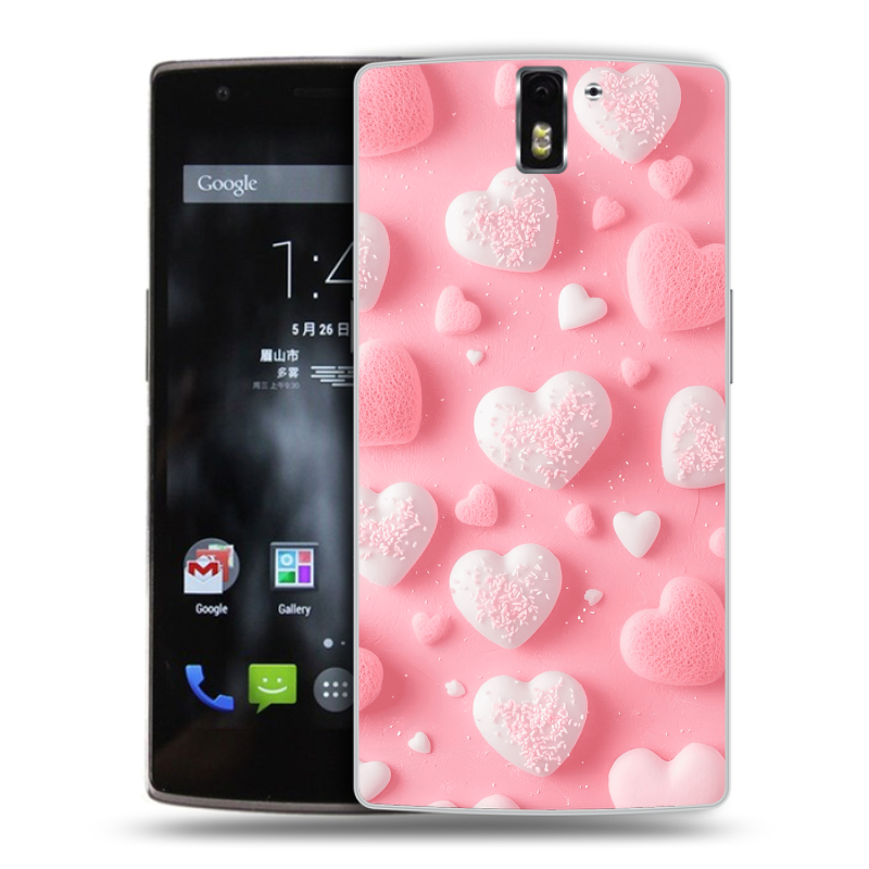 Силиконовый чехол на OnePlus One с принтом Сердечки Силиконовый чехол на OnePlus One с принтом Сердечки