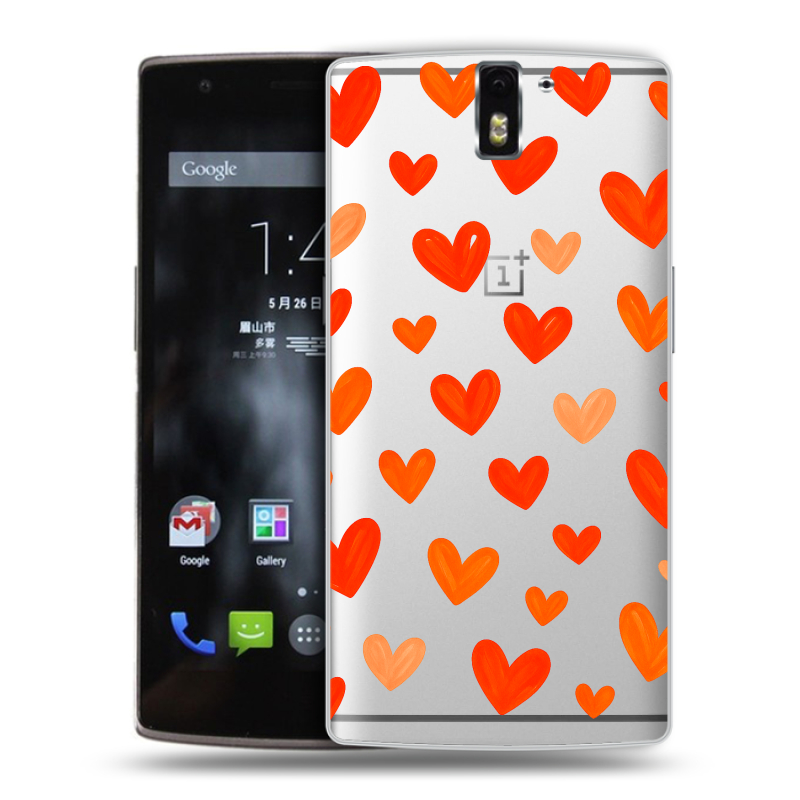 Силиконовый чехол на OnePlus One с принтом Сердечки Силиконовый чехол на OnePlus One с принтом Сердечки