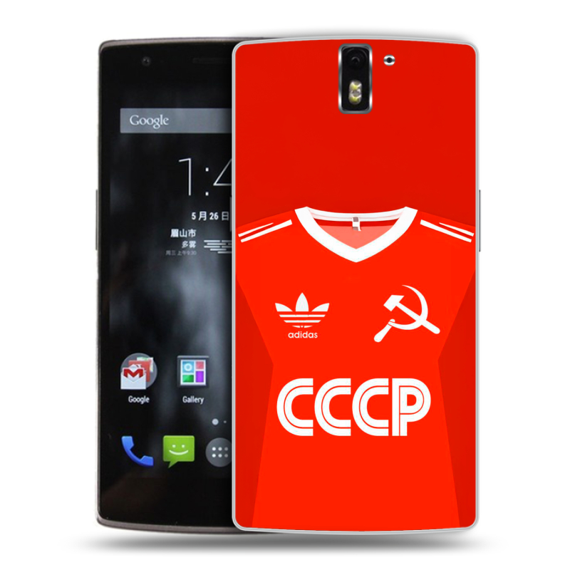 Силиконовый чехол на OnePlus One с принтом Флаг Герб СССР Силиконовый чехол на OnePlus One с принтом Флаг Герб СССР