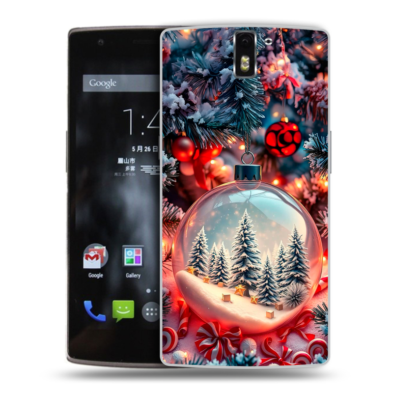Силиконовый чехол на OnePlus One с принтом Новый год Силиконовый чехол на OnePlus One с принтом Новый год