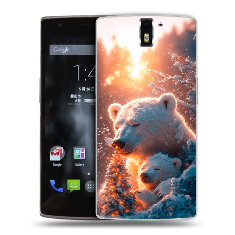 Силиконовый чехол на OnePlus One с принтом Новый год Силиконовый чехол на OnePlus One с принтом Новый год