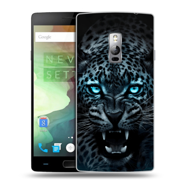 Пластиковый чехол на OnePlus 2 с принтом Темный леопард Пластиковый чехол на OnePlus 2 с принтом Темный леопард
