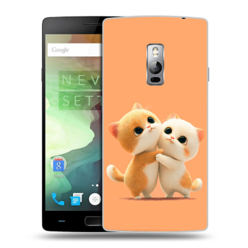 Пластиковый чехол на OnePlus 2 с принтом Милые котики Пластиковый чехол на OnePlus 2 с принтом Милые котики