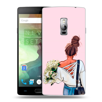 Пластиковый чехол на OnePlus 2 с принтом Девушка и букет