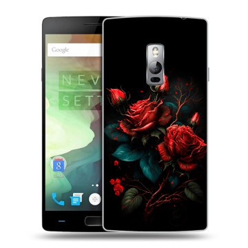 Пластиковый чехол на OnePlus 2 с принтом Розы красные Пластиковый чехол на OnePlus 2 с принтом Розы красные