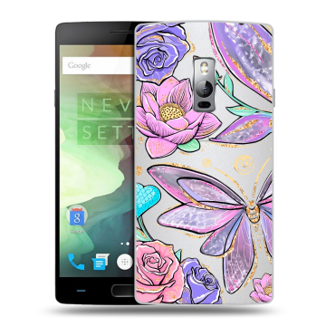 Пластиковый чехол на OnePlus 2 с принтом Бабочки и цветы Пластиковый чехол на OnePlus 2 с принтом Бабочки и цветы