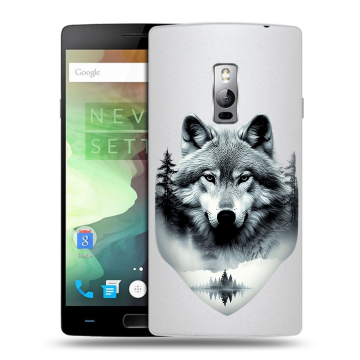 Пластиковый чехол на OnePlus 2 с принтом Волк в лесу Пластиковый чехол на OnePlus 2 с принтом Волк в лесу