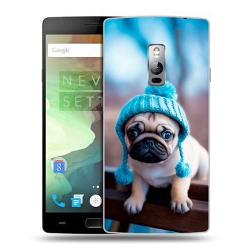 Пластиковый чехол на OnePlus 2 с принтом Мопс в шапке Пластиковый чехол на OnePlus 2 с принтом Мопс в шапке