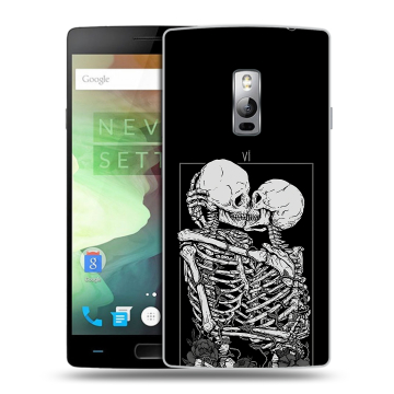 Пластиковый чехол на OnePlus 2 с принтом Поцелуй скелетов Пластиковый чехол на OnePlus 2 с принтом Поцелуй скелетов