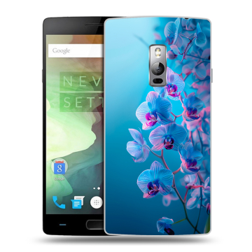 Пластиковый чехол на OnePlus 2 с принтом голубые орхидеи Пластиковый чехол на OnePlus 2 с принтом голубые орхидеи