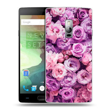 Пластиковый чехол на OnePlus 2 с принтом лавандовые розы