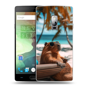 Пластиковый чехол на OnePlus 2 с принтом Капибара Пластиковый чехол на OnePlus 2 с принтом Капибара