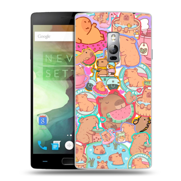 Пластиковый чехол на OnePlus 2 с принтом капибары Пластиковый чехол на OnePlus 2 с принтом капибары