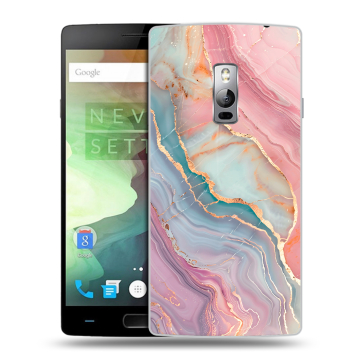 Пластиковый чехол на OnePlus 2 с принтом розовый мрамор Пластиковый чехол на OnePlus 2 с принтом розовый мрамор